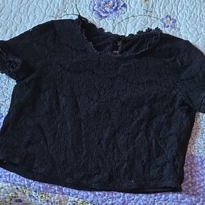 A. Byer Black Lace Women's Blouse